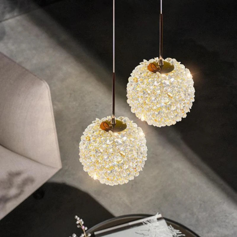 Modern luxury k9 crystal flower pendant light