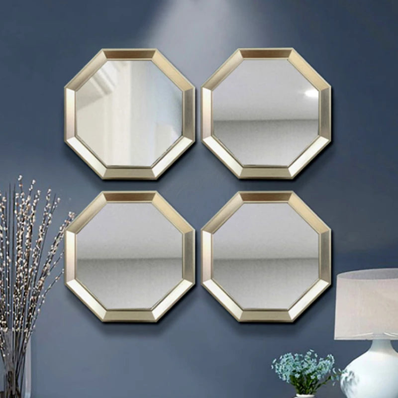 hexagonal metal decorative mirrors for aesthetic decoration