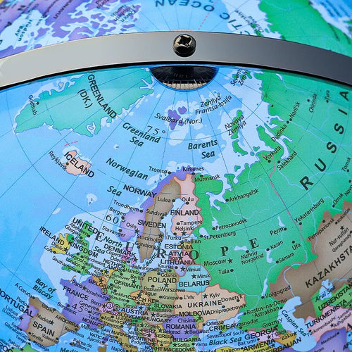 educational rotating globe with light in English for geography - vue 5 sur 18