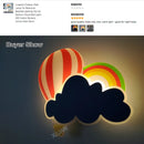 Children's hot air balloon cloud LED wall light