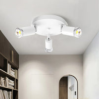 Adjustable three-head rotatable flush mount ceiling light for modern lighting