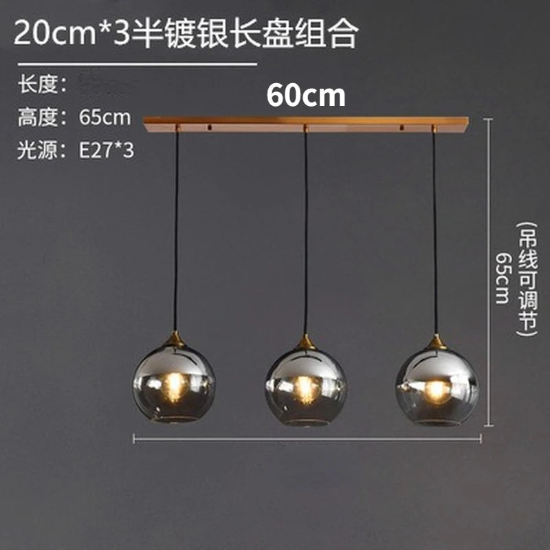 Nordic designer glass chandelier for interior decoration - vue 10 sur 26