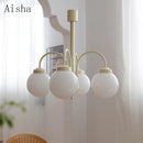 Retro glass chandelier with multiple heads for interior decor