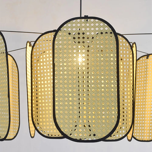 Chinese style decorative rattan ceiling light for restaurant – new model - vue 6 sur 9