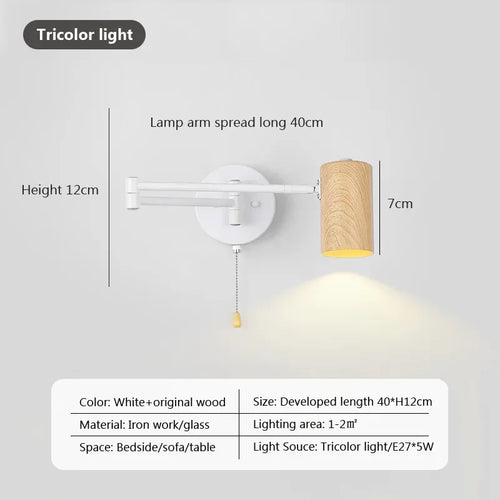 Nordic swivel bedside lamp for reading and study - vue 13 sur 12
