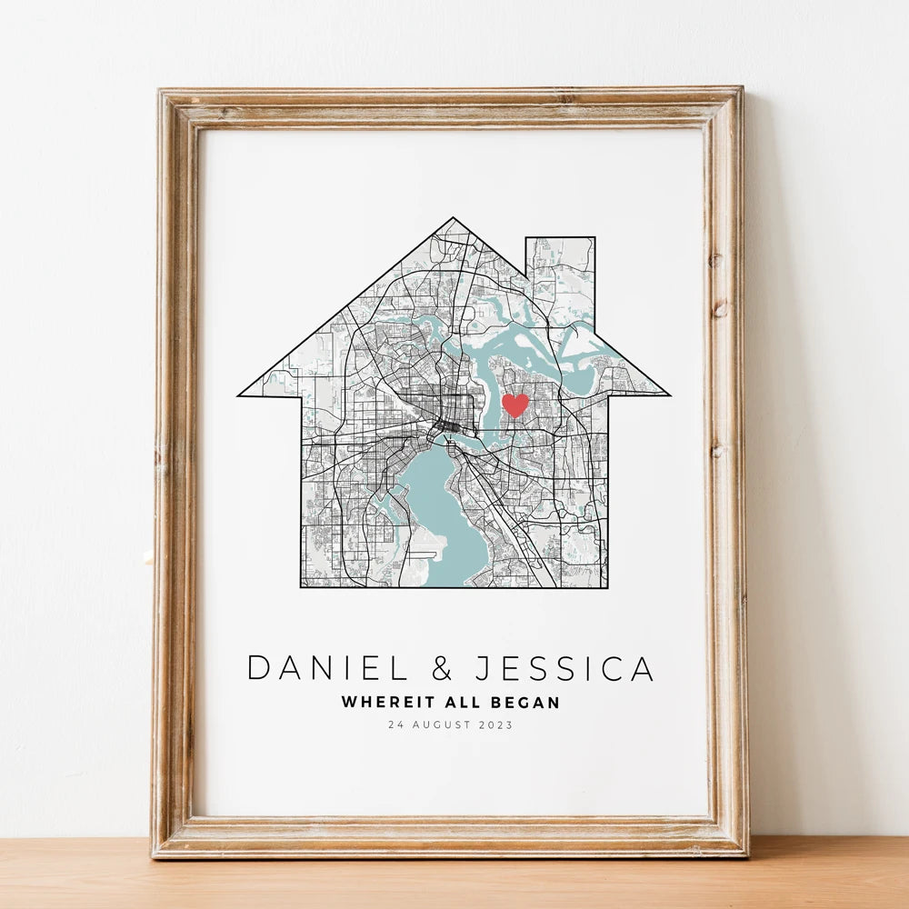 Personalised city map for Valentine's Day gift - vue 6 sur 7