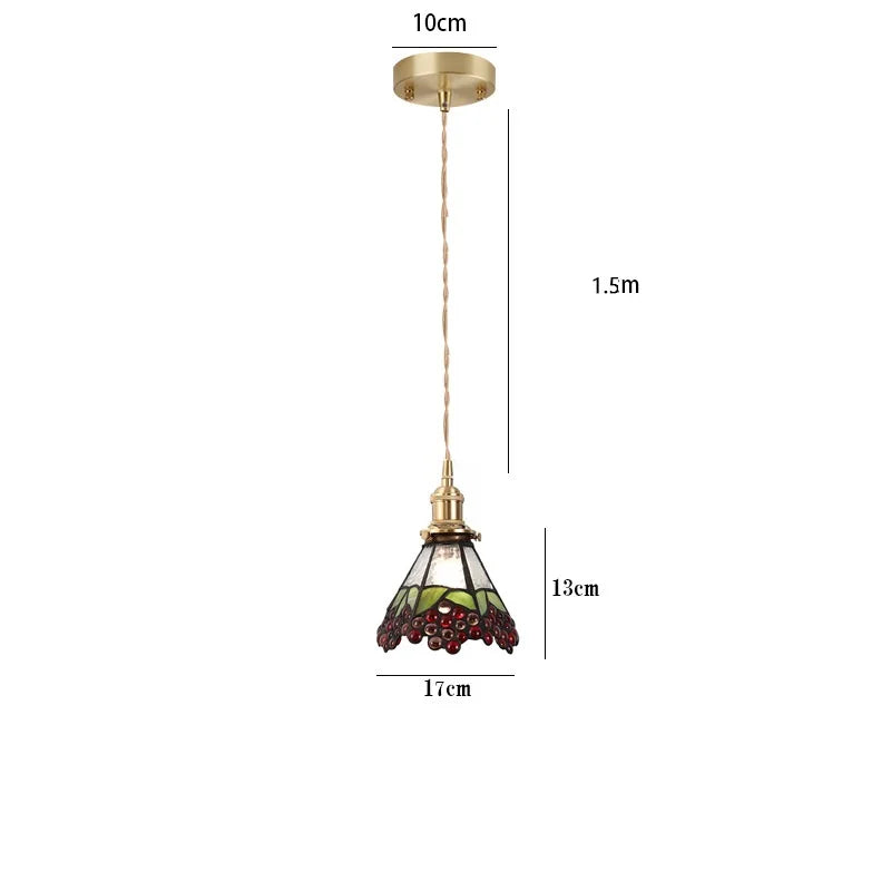 Nordic style stained glass pendant light for industrial lighting - vue 14 sur 18