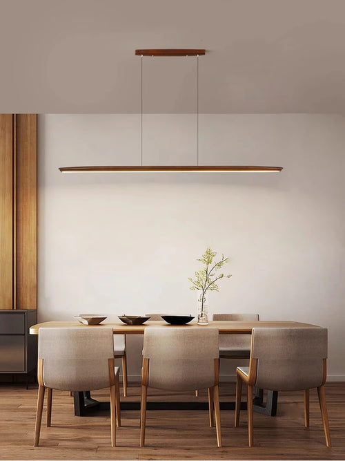 Elegant dimmable wooden chandelier for modern interior lighting - vue 2 sur 15