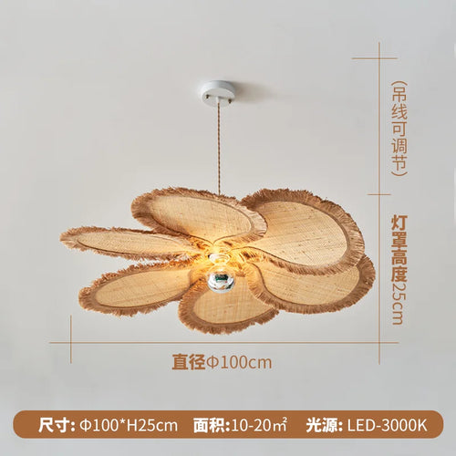 Artistic petal pendant light with woven flower design - vue 9 sur 8
