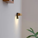 Minimalist nordic wooden rotating wall light with LED switch