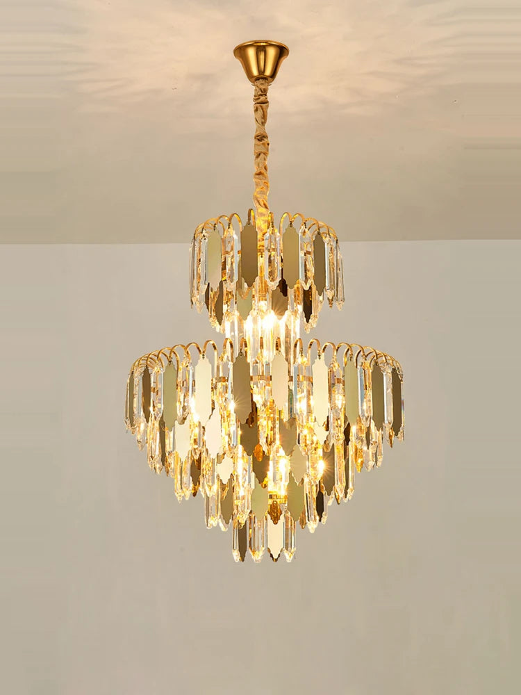 Luxury gold chrome LED chandelier for modern décor