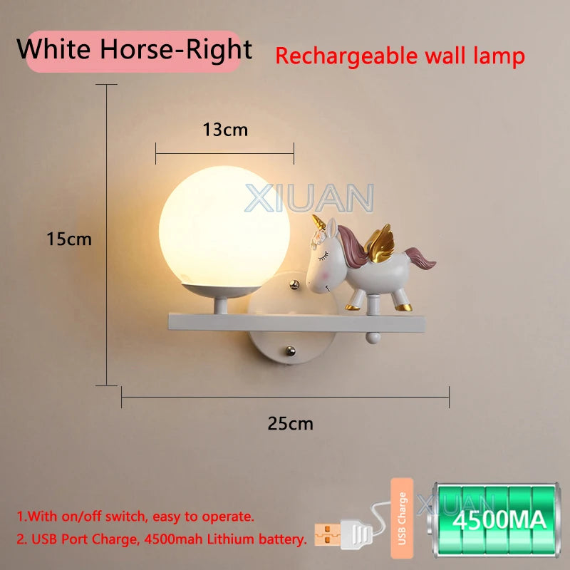 Rechargeable resin wall light for children's bedroom decorative - vue 22 sur 22