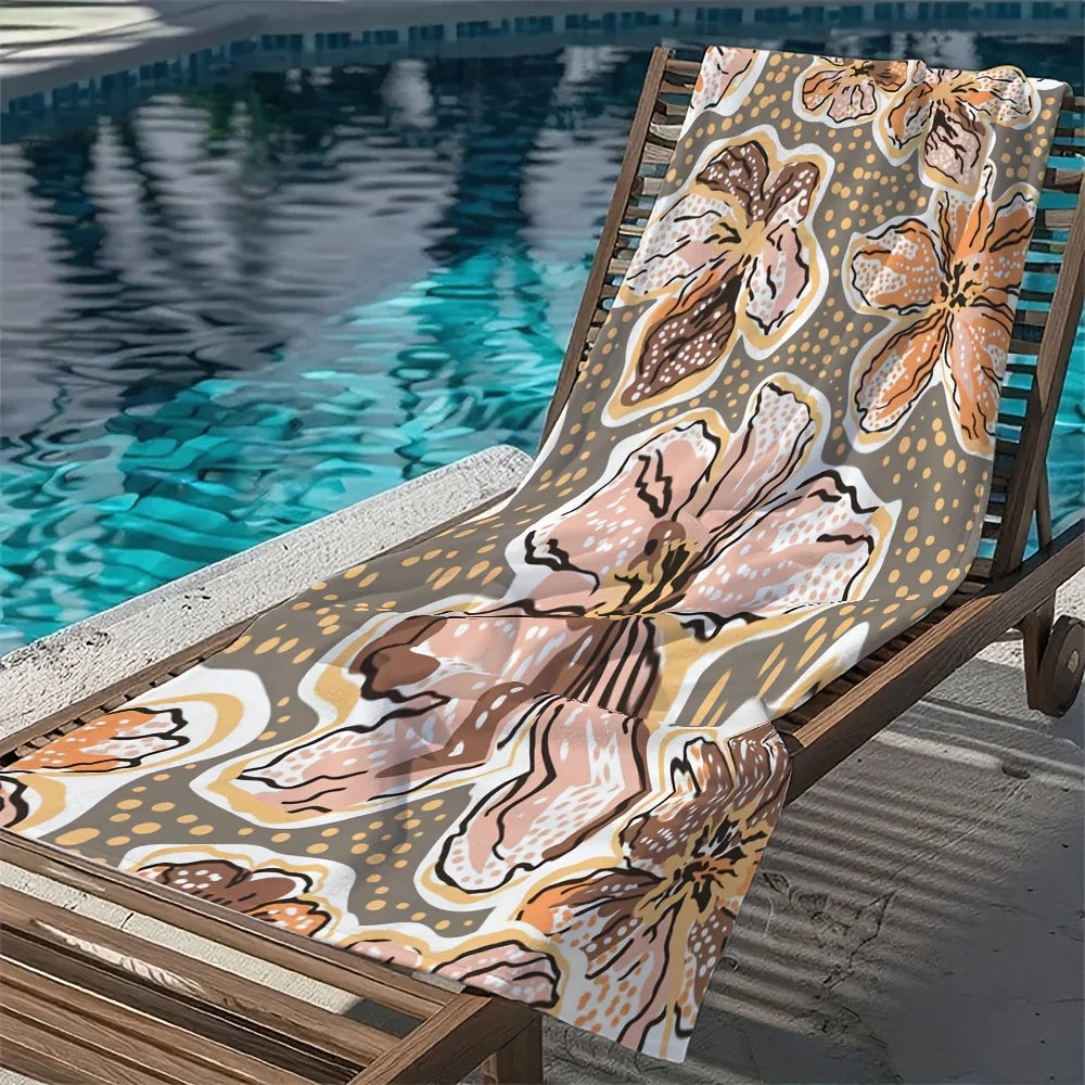 Vintage floral quick dry microfibre beach towel