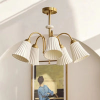 French retro ceramic and copper chandelier american style design