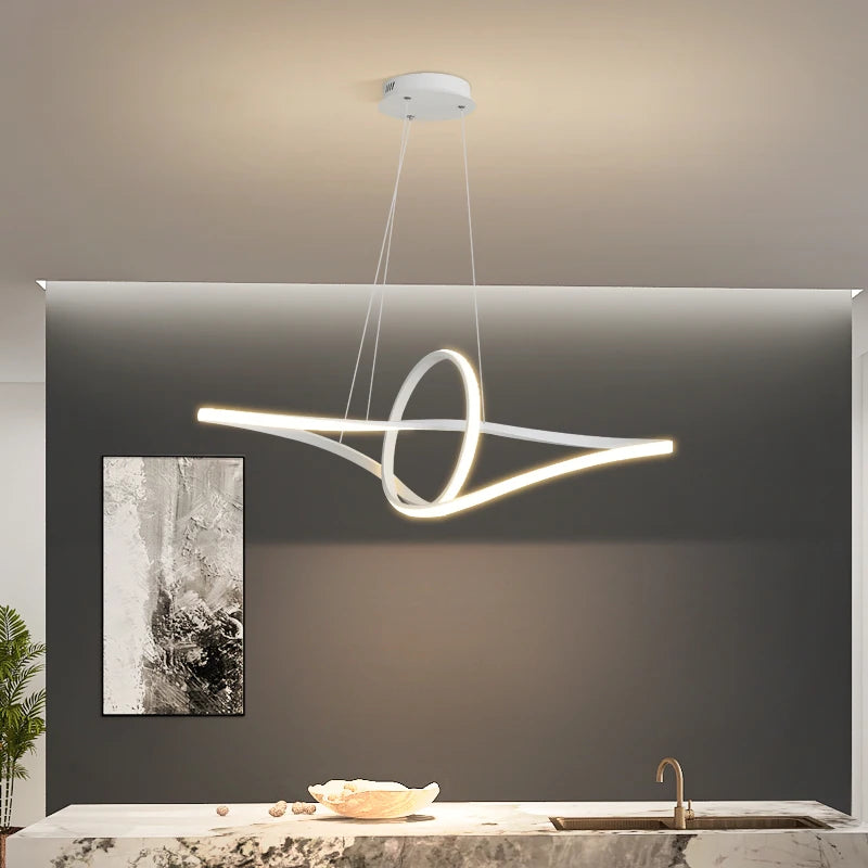 Modern minimalist chandelier for elegant interior lighting - vue 4 sur 11