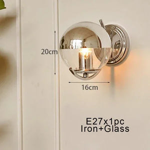 Glass wall light with elegant and simple chrome finish