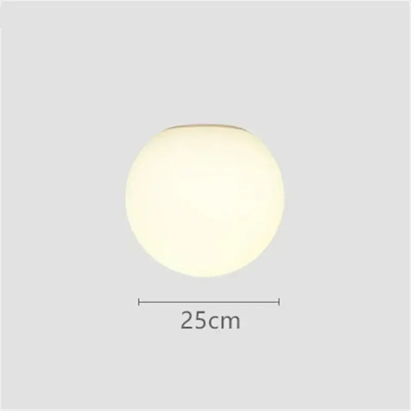 Modern LED wall light with round white glass shade - vue 10 sur 10