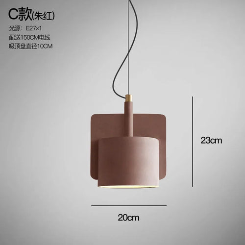 Industrial cement pendant light for retro interior decor - vue 13 sur 12