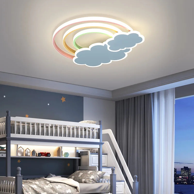 Rainbow cloud ceiling light for children’s room - vue 5 sur 10