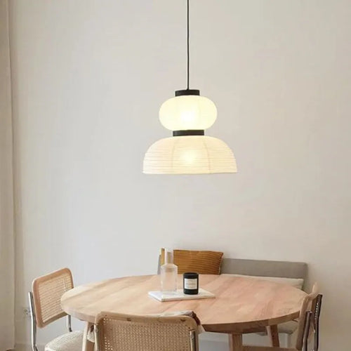 Danish design rice paper pendant light for interior decor - vue 5 sur 9
