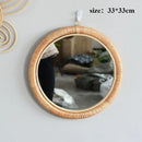 handmade rattan retro decorative mirrors for wall decor