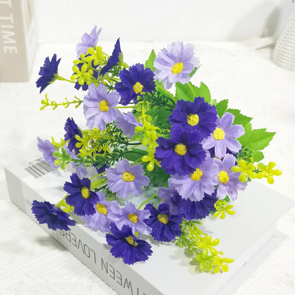 Set of uv-resistant artificial flowers for outdoor decoration