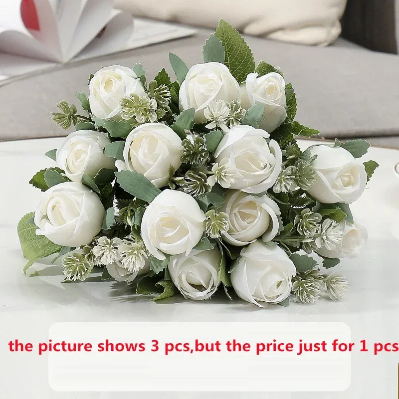 Silk artificial rose floral decoration for indoor and outdoor use