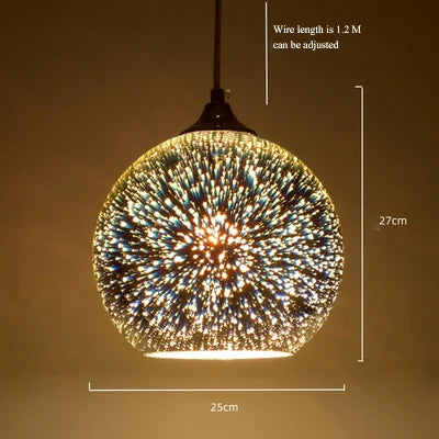 3D firework stained glass pendant light - vue 8 sur 12