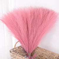 Set of artificial pampas grass bouquets for indoor decoration