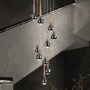 Modern nordic long hollow chandelier ideal for loft, hotel, or apartment