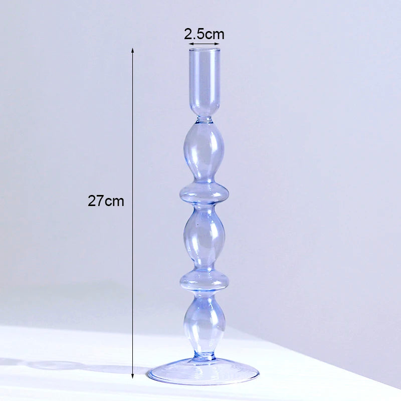 Vintage glass candle holder for weddings and romantic dinners - vue 21 sur 27