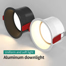 Round dimmable recessed LED spotlight with three colour settings