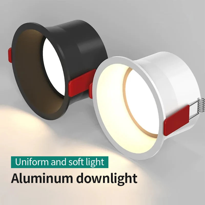 Round dimmable recessed LED spotlight with three colour settings