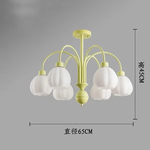 Modern glass pumpkin lampshade chandelier 2023 for home decoration