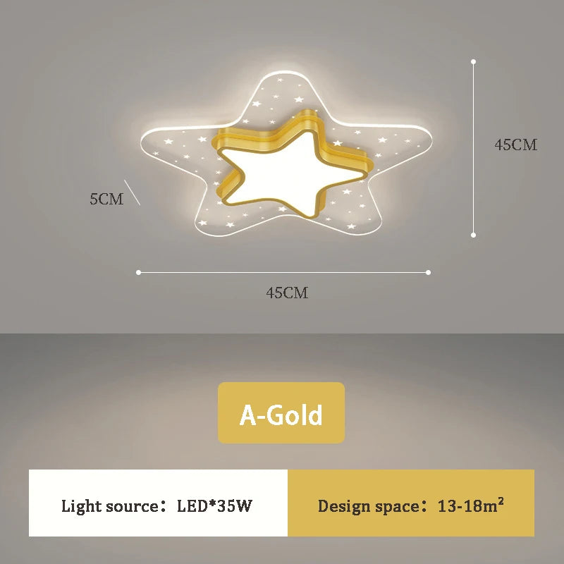 Starry sky ceiling light for children's bedroom nordic warm decor