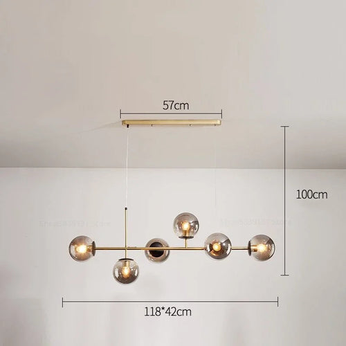 Modern Nordic glass pendant light for living room