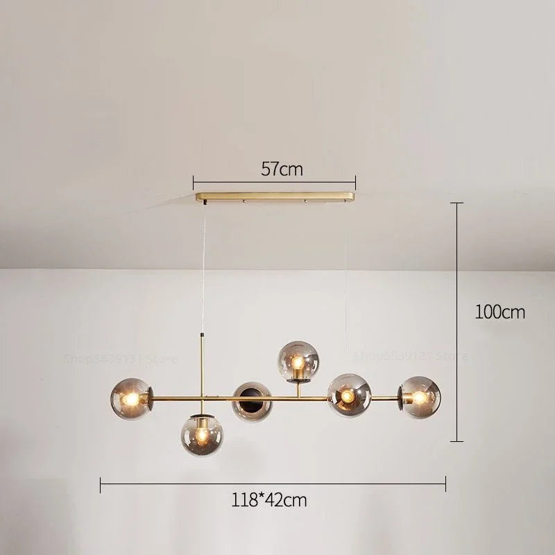 Modern Nordic glass pendant light for living room