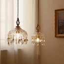 Nordic retro brass crystal and glass pendant chandelier