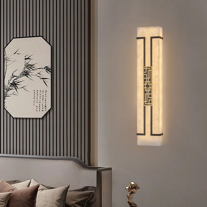 Modern Chinese style decorative marble wall light - vue 5 sur 6