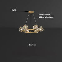 Art deco gold and black crystal designer ceiling light