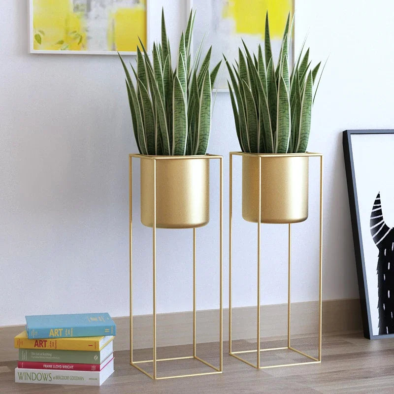 Nordic wrought iron plant stand for indoor and outdoor decoration