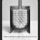 Aluminium wall-mounted brush with no-drill installation for effective cleaning