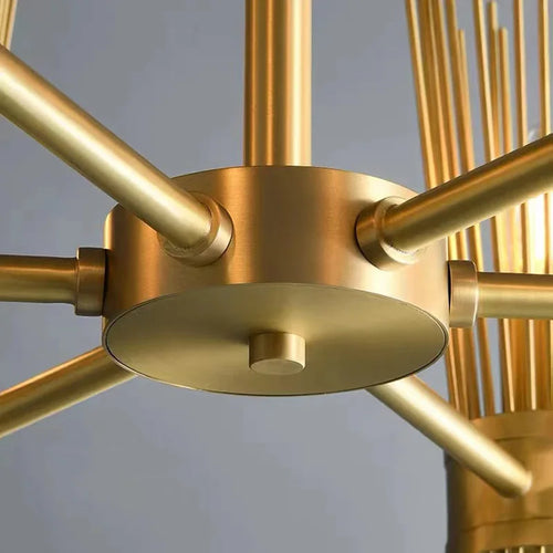 Decorative solid copper LED chandelier for home, creative design - vue 7 sur 16