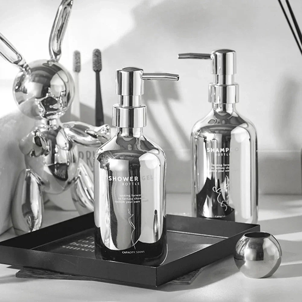 luxury portable silver plated foaming soap dispenser