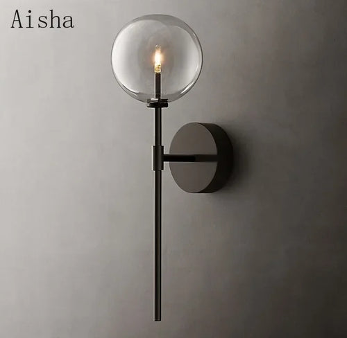 Nordic retro glass wall light for interior decoration - vue 3 sur 11
