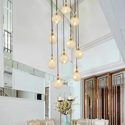 Modern crystal pendant light for elegant interiors - vue 6 sur 6