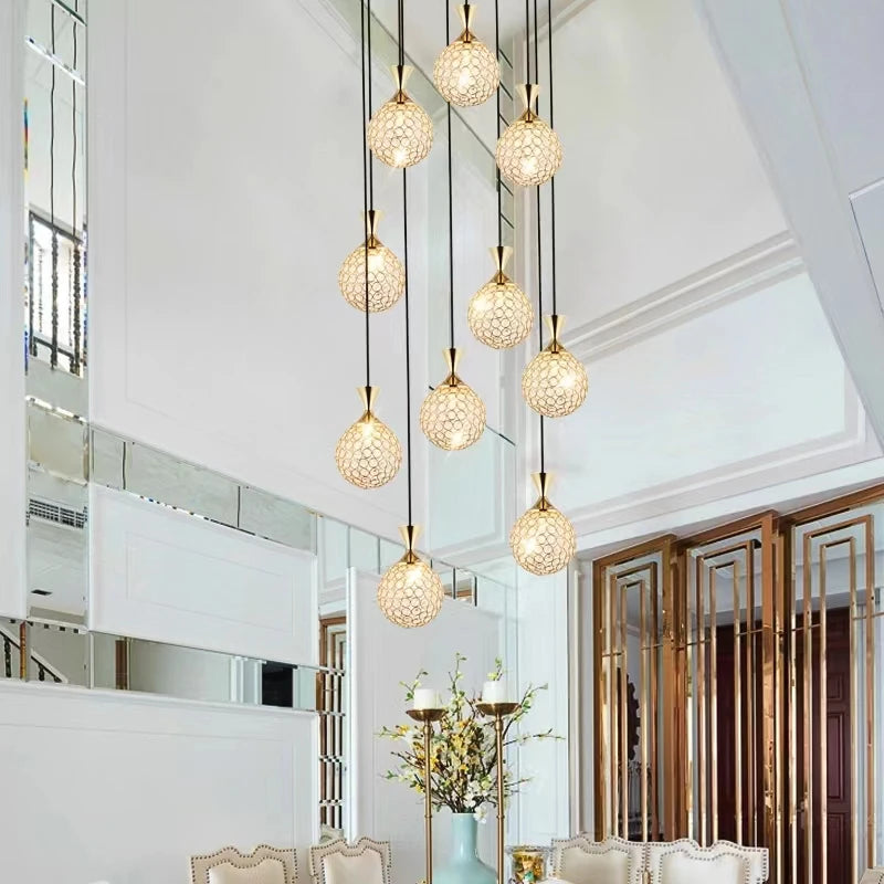 Modern crystal pendant light for elegant interiors - vue 6 sur 6