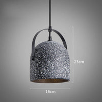 Industrial terrazzo concrete pendant light for interiors