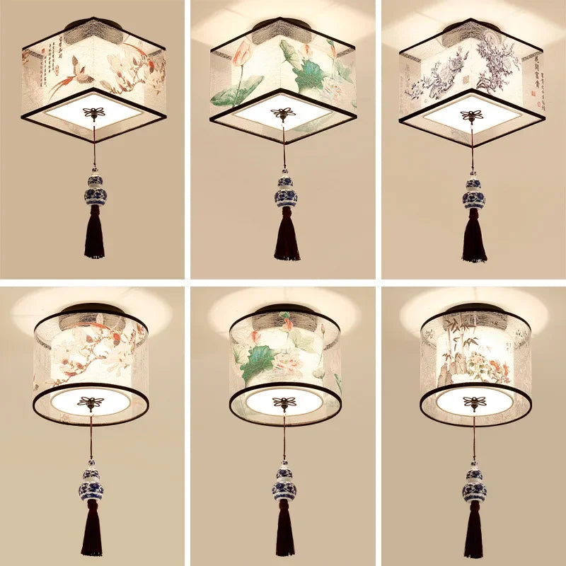 Creative Chinese lotus chandelier decorative pendant light