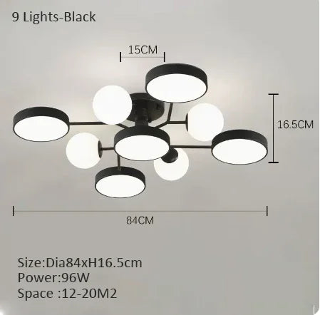 Creative LED chandelier for modern interior lighting - vue 15 sur 18